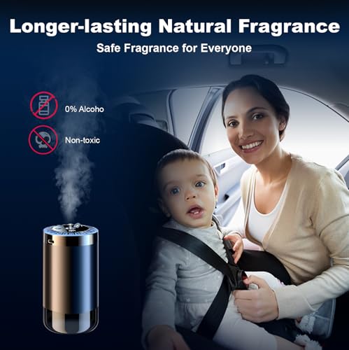 Image of Smart Car Air Freshener, Car Diffuser 50ml Capacity Essential Oils, Auto Turn On /Off, 5 Adjustable Modes, Long-Lasting Scent for 2 Months (Hilton Garden)