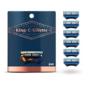King C. Gillette Rasierklingen für Rasierer Herren mit Trimmerklinge für Präzision, langlebige Klingen, 6 Ersatzklingen