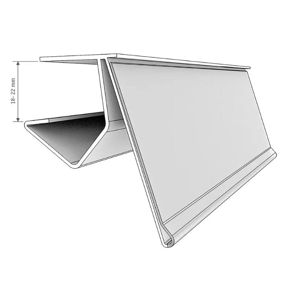 Kit 50 Portaprezzi per scaffale in Legno. Etichetta di 39x60mm. Trasparente. Cartelli per Prezzi, Etichette Prezzi Negozio, Portaprezzi Scaffale, Portaetichette, Etichette Prezzi Negozio