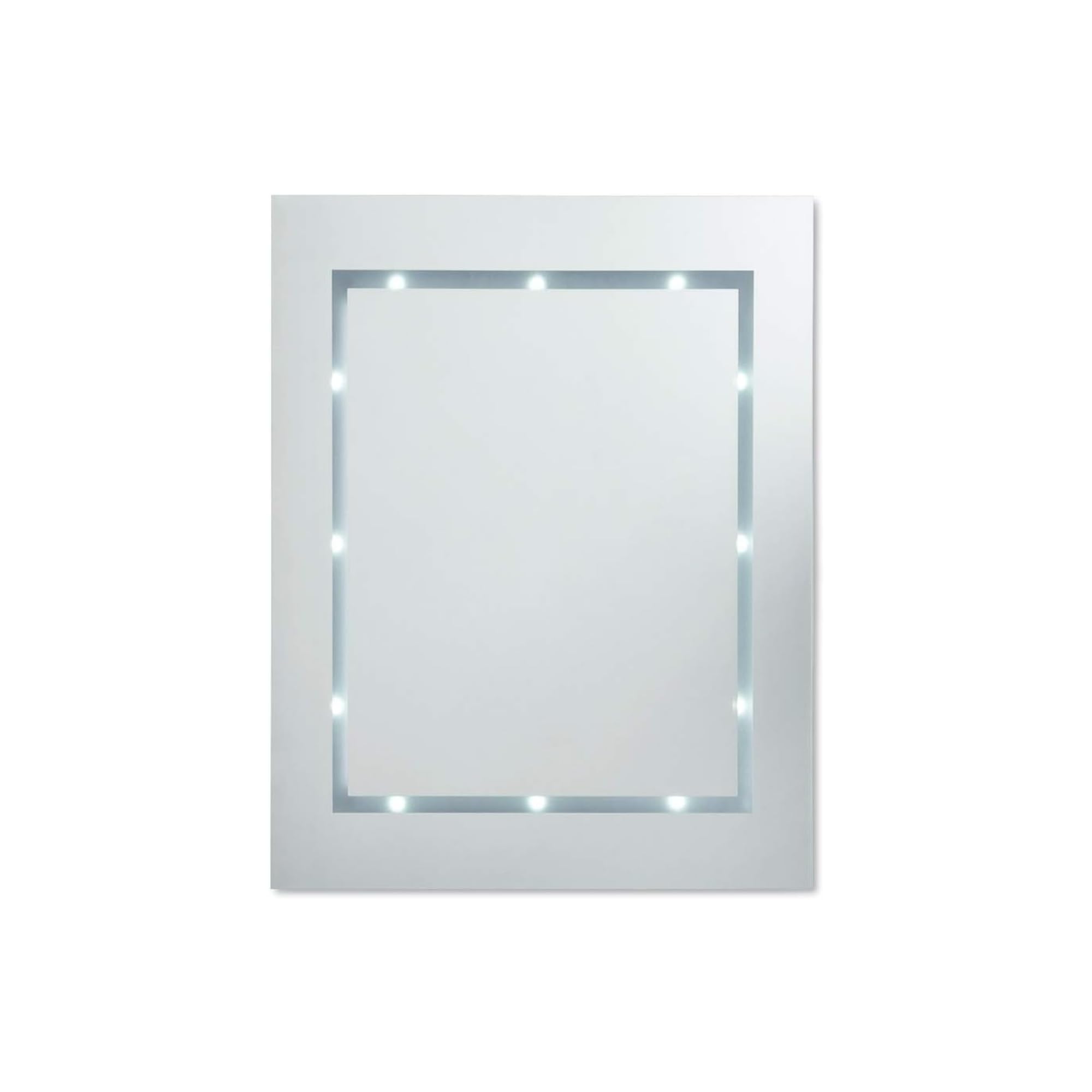 Modern Slim LED Battery Operated Illuminating Rectangular Design Bathroom Mirror | Wall-Mounted Vanity Mirrors, Home Décor & Improvement Essential