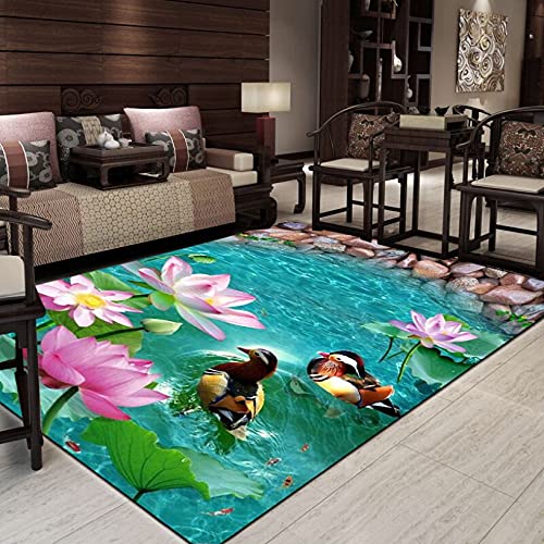 カーペット センターラグ おしゃれ 床暖房対応 ラグ 和室 畳の上に敷くもの フローリング ホットカーペット対応 ホコリ 吸着 カラー ダイニング 3D効果 海 魚 かわいい 大きめ センターラグ加工 100*180cm 玄関用 防ダニ室内用