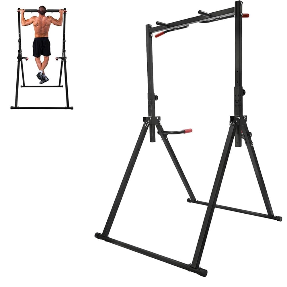 Triangular Pull Up Station with Thickened Pipe, Adjustable Height, Supports 800kg for Home Gym Strength Training