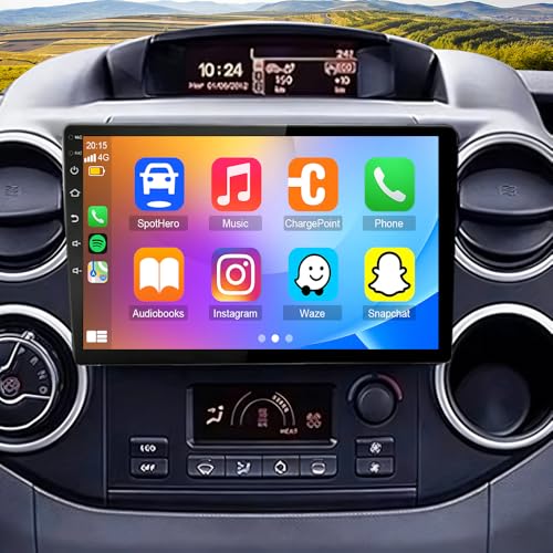 4+64G 2 DIN Android 13 Auto Radio Coche con CarPlay Android Auto para Citroën Berlingo 2 2008-2019, Pantalla táctil de 10,1 Pulgadas Autoradio Estéreo Reproductor con GPS Mirror Link Dab+ FM SWC