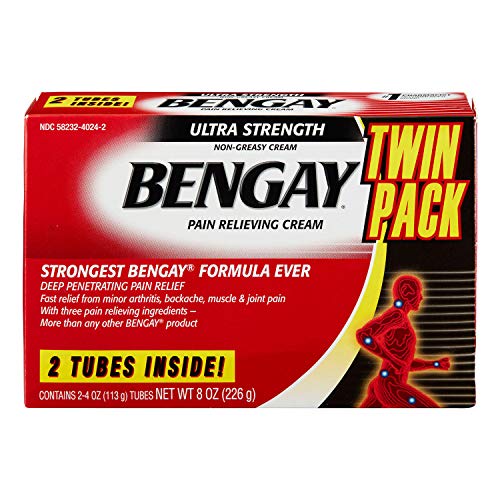 Bengay Ultra Strength Pain Relieving Cream, 2 Count, 4 Ounces Box, 8 Total Ounces