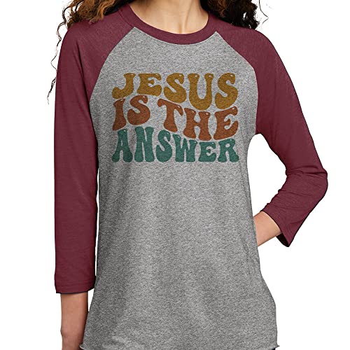 TeesAndTankYou Jesus is The Answer Three-Quarter Raglan Sleeve Baseball Shirt Unisex2