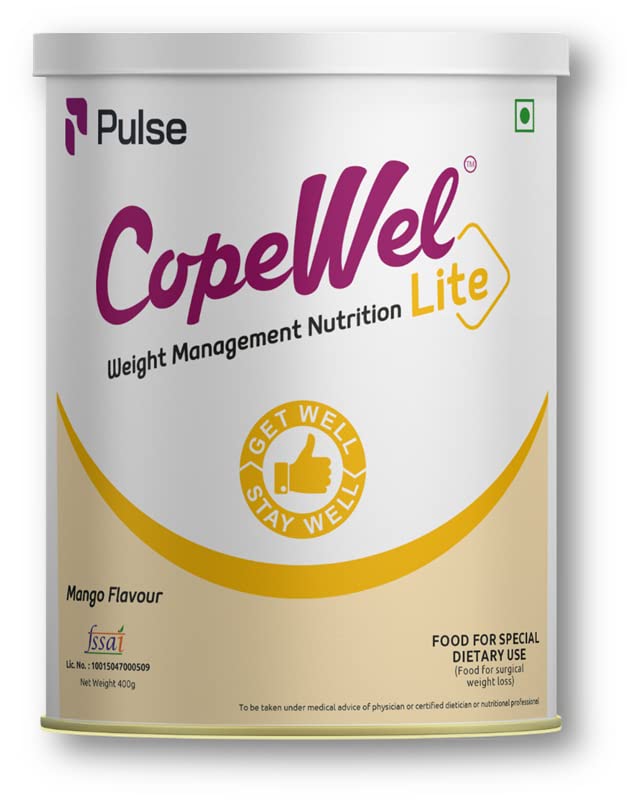 CopeWel Lite - Nutritional support for Weight Loss- High Calorie & High Protein (43g/100g) - Mango Flavour- 400gms-image-36