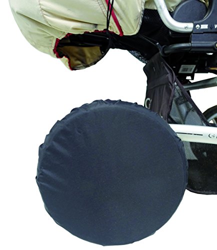 sunnybaby 10800 - Radschutz für Kinderwagen-Räder, Reifenschutz, Schutzhülle/Reifentaschen | bis 14 Zoll / 35 cm Durchmesser | 4 Stück Packung | Nylon - Farbe: SCHWARZ | Qualität: MADE in GERMANY