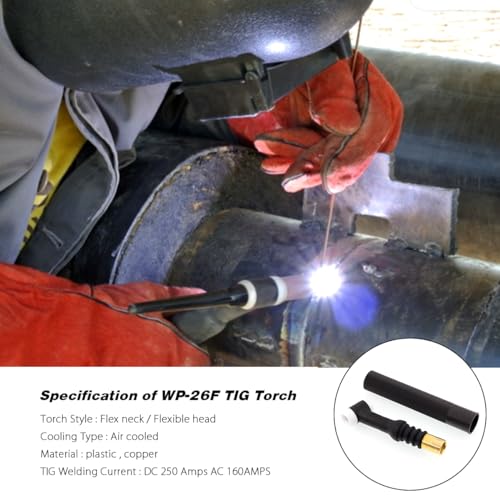 WP-26F TIG Tête torche flexible air 250A résout accès difficiles soudage - 6