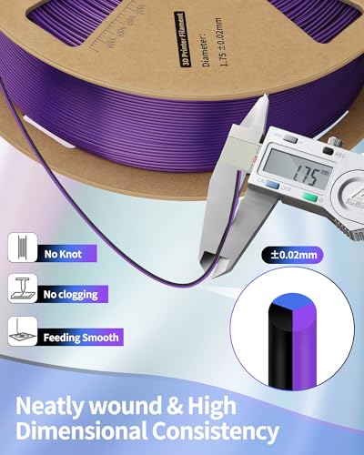 Image of LANDU Silk Tri-Color PLA Filament 1.75mm 1Kg,Triple Color Silk PLA Filament, Silk Rainbow PLA Filament,Neatly Wound 3D Printer Filament, 3 in 1 Multi Color Filament + /-0.02mm, Silk Black Blue Purple