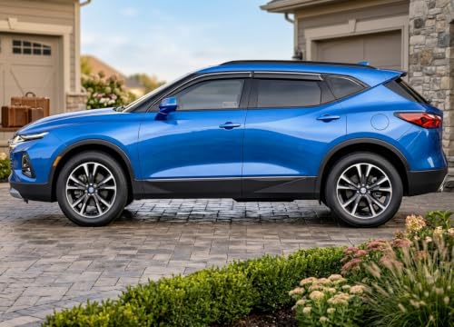 Image of 2019-2026 Tape-On Rain Guards for Chevrolet Chevy Blazer (Crossover) Side Window Visor Deflectors LT RS Premier Durable Tinted Shades 2020 2021 2022 2023 2024 2025