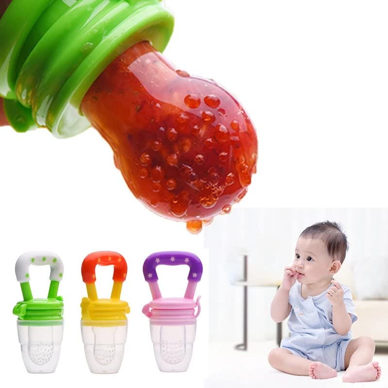 Image of Baby Teether for Teeth Bebe Pacifier Fresh Food Feeder| BPA Free Silicone Soother Baby Nipple for Kids (Multicolor) (Pack of 1)