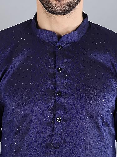 Image of Uri and MacKenzie Embroidery Silk Men's Kurta Pyjama Set