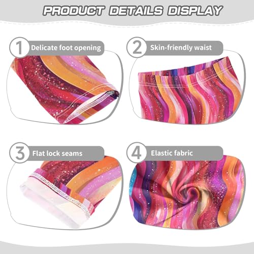 KLL Rose Gold Pink Glitter Toddler Girls' Cotton Pants Stretchy High Waisted Athleisure Pants Running3