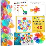 Acorn to Oak Rainbow Stones, 72 Stones 40+ Activities, Learning & Education Toys, Classroom Must Haves, Math manipulatives, Light Table manipulatives Educational Toys for Kids 5-7, Montessori Toys
