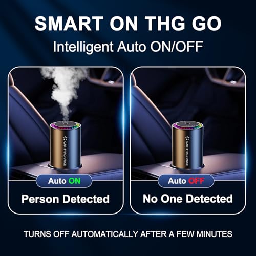 Image of Car Diffuser, Smart Car Air Freshener, Essential Oil Diffuser with a 50ml Cologne Perfume Lasts 4 Months, Smart on /Off, 3 Concentration Modes, Car Accessories for Woman&Men, Diffusers for Home, Car
