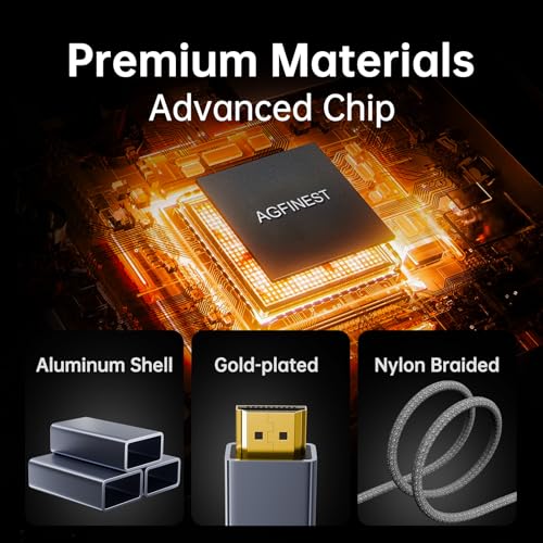 Image of 4K@240Hz DisplayPort to HDMI Cable 3.3FT - 8K@60Hz 2K@480Hz, Unidirectional Active DP1.4 Source to HDMI 2.1 Display, Support HDR VRR(G-Sync),Compatible for AMD NVIDIA Dell Lenovo PC Monitor TV