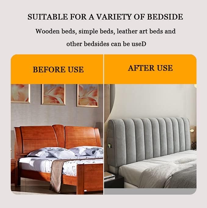 Velvet Bed Headboard Slipcover - Thickened Quilted Dustproof Headboard Protector Cover - Decorative for Twin, Queen, Full, California King Size Beds