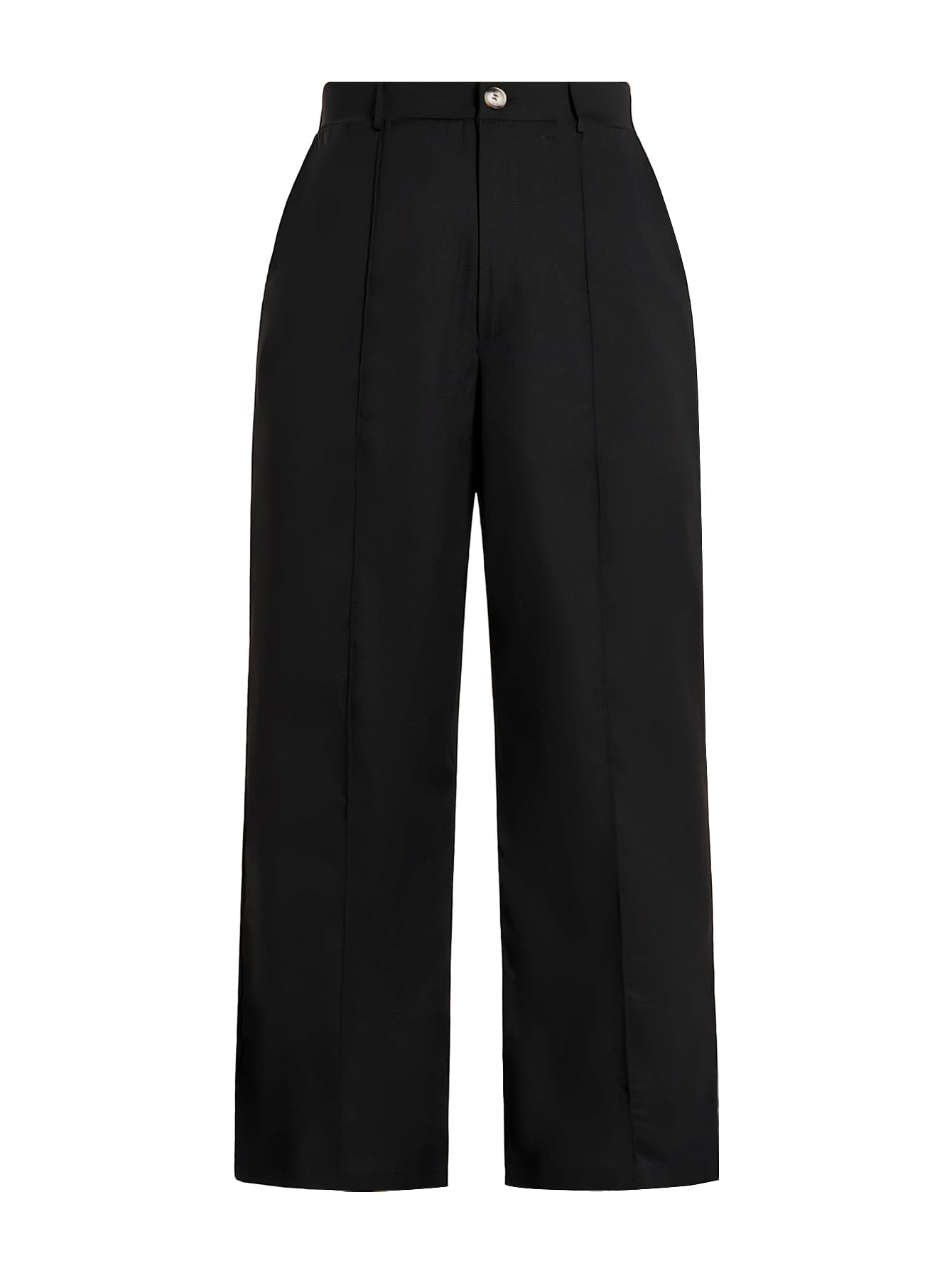 Womens Plus Size Pants High Waisted Straight Leg Work Office Trousers with Pockets