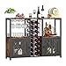Homeiju Mini Bars for Home, Wooden Coffee Bar Cabinet, Modern Liquor Cabinet for Liquor and Glasses, Farmhouse Buffet Wine Cabinet with Storage Sideboard for Home Kitchen Dining Room