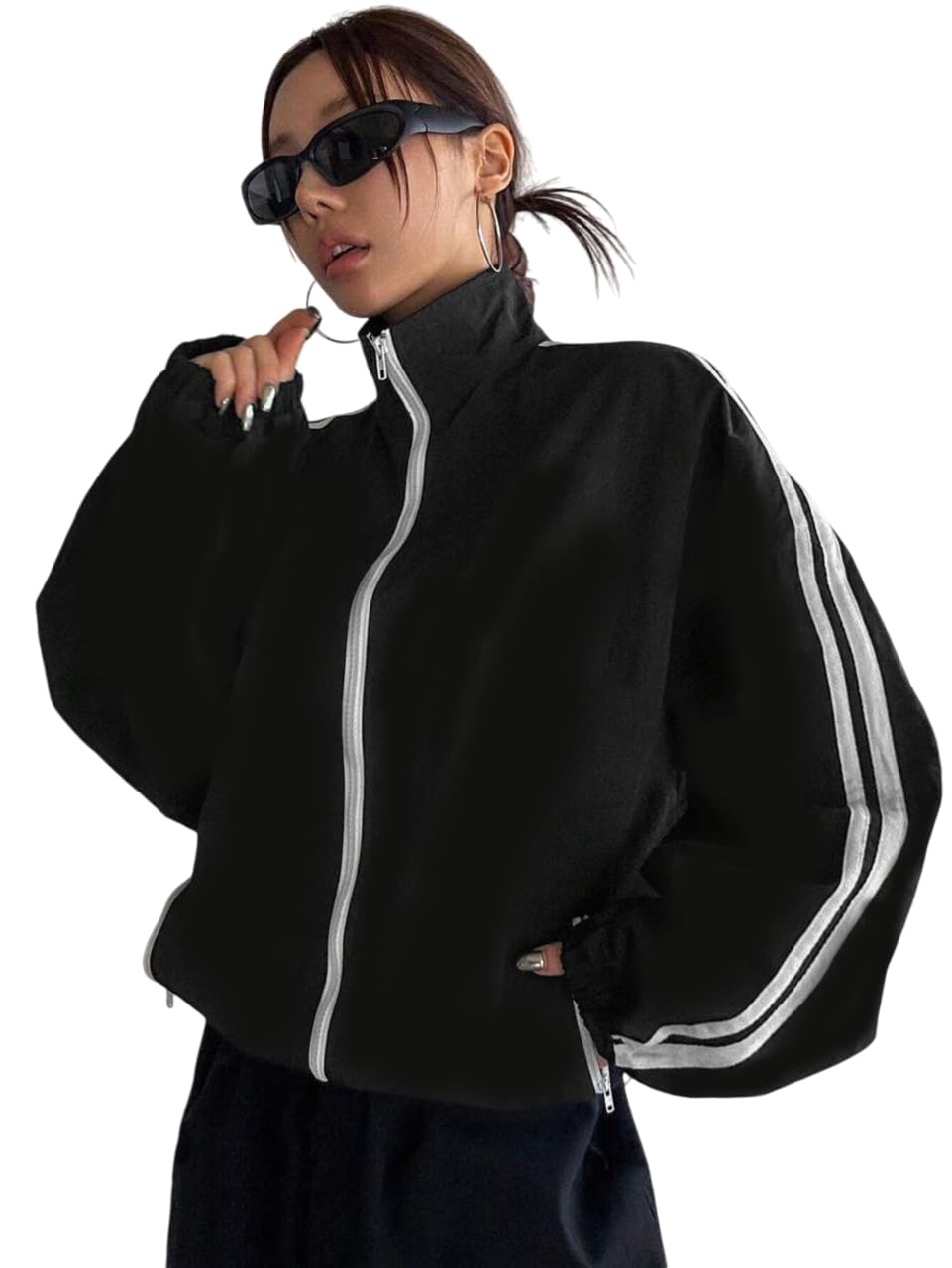 Modern Zip Zipper Jacket,Bomber Jacket,Women Casual Jacket,Jacket14,Zipper Jacket For Women.-picture-44