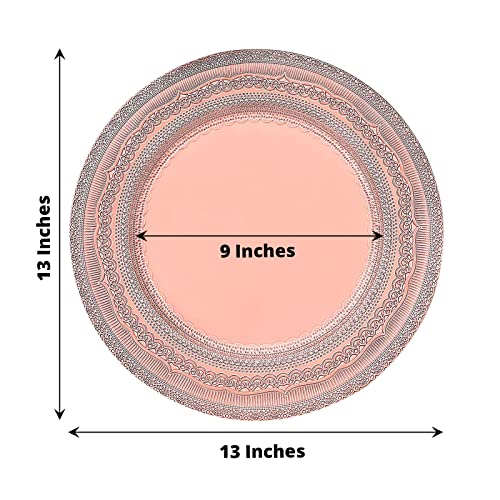 6 Platos Cargadores 13" Acrílico Oro Rosa miniatura 3