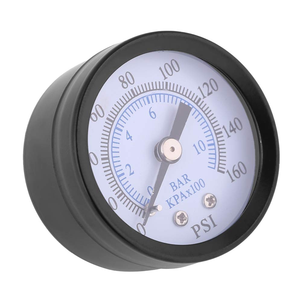 Manometro per carburante da 40 mm, manometro per pressione dell'acqua, manometro dia. 0-160 psi / 0-10 bar, doppia scala, manometro multiuso pneumatico e idraulico, manometro per gas, acqua e olio