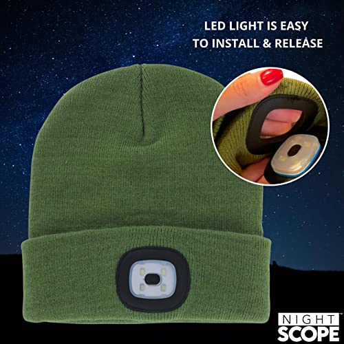 Image of Classic Rechargeable LED Warm Knit Beanie Head Light Hat Headlamp for Outdoor Activities