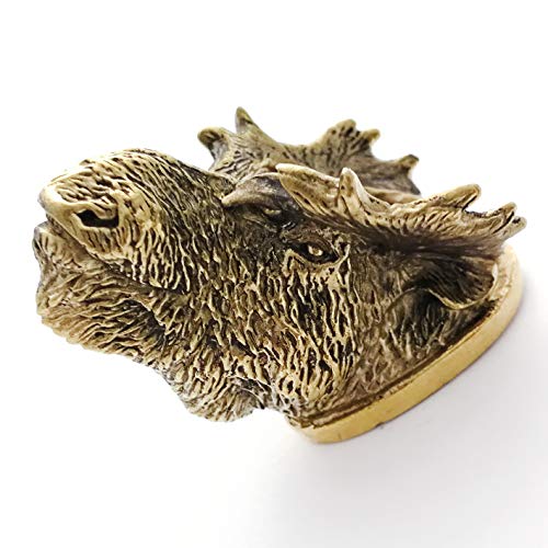 CooB Hunting Knife Pommel, Knife Finger Guard Bolster for Custom Knife Making Moose Head. DIY Hand-Casted Solid Metal Knives Supplies Accessoriess (Bronze)