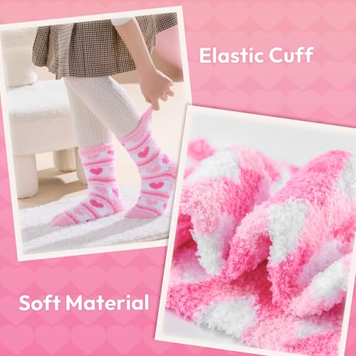 Jeasona Coquette Romantic Love Heart Fuzzy Socks for Kids Christmas Valentines Day Birthday Gifts for Girls Daughter4