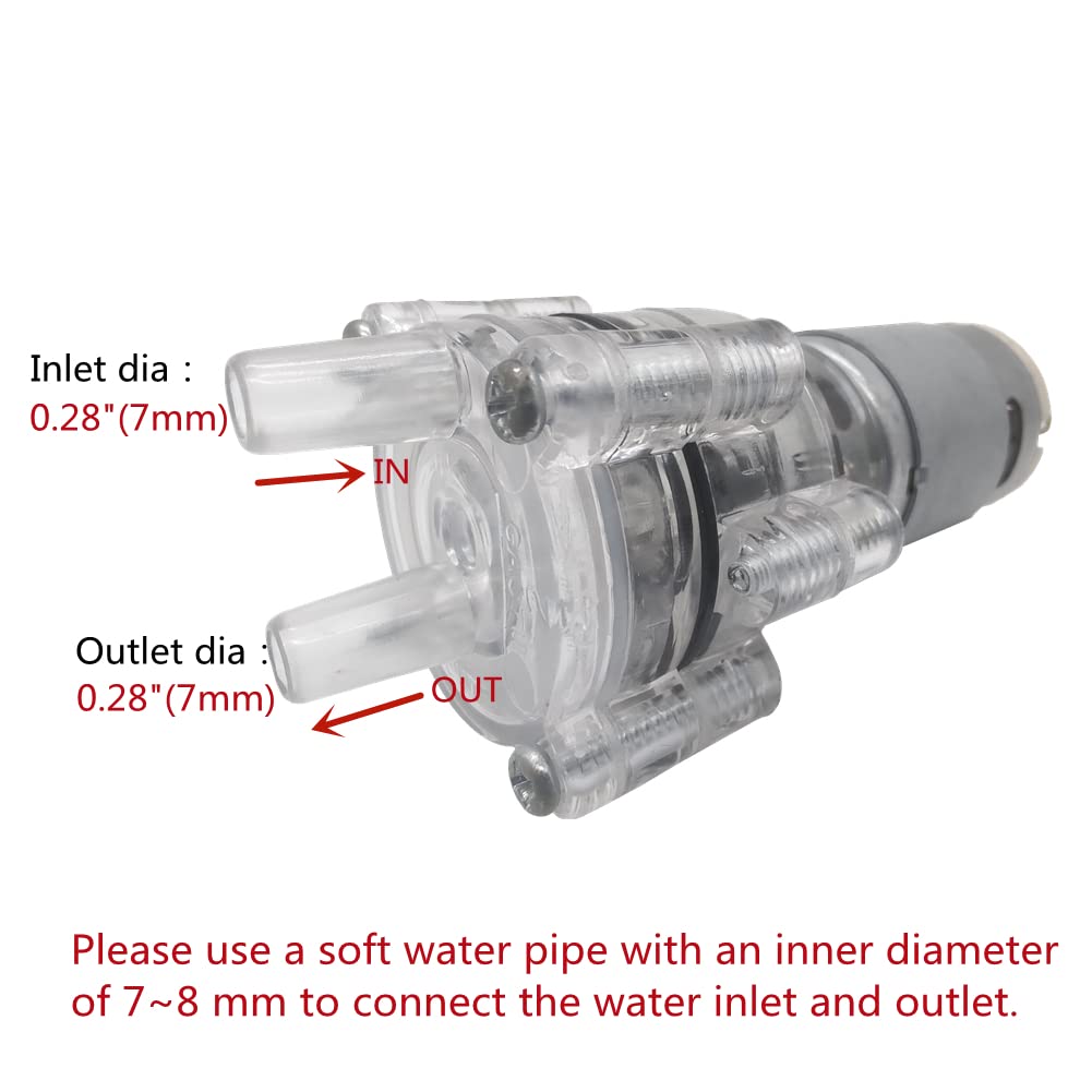 Bomba de diafragma autocebante de 12 V CC, microbomba de agua, 2LPM 15PSI adecuada para dispensador de agua/máquina de hielo/enfriador/pequeños proyectos de bombeo