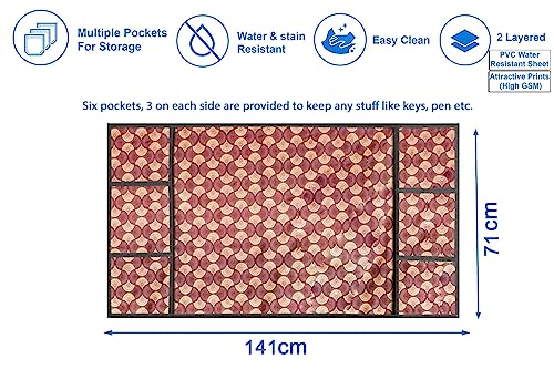 Image of The Furnishing Tree Fridge Top Cover Compatible for Samsung RS76CG8003S9HL, 653 LTR WxL 71x141 in CM Counterchange Pattern Brick