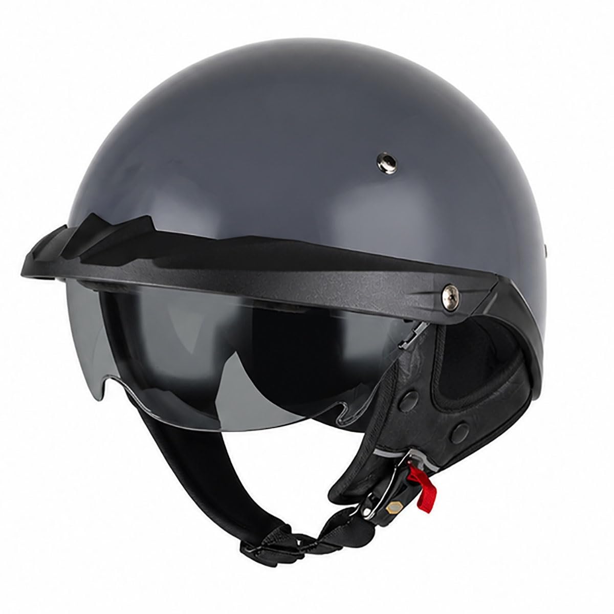 Kask Motocyklowy dla Dorosłych, Kask Jet z Wbudowaną Blendą Przeciwsłoneczną, Homologacja ECE, Konstrukcja ABS + EPS, Wygodny i Lekki, do Motoru i Skutera