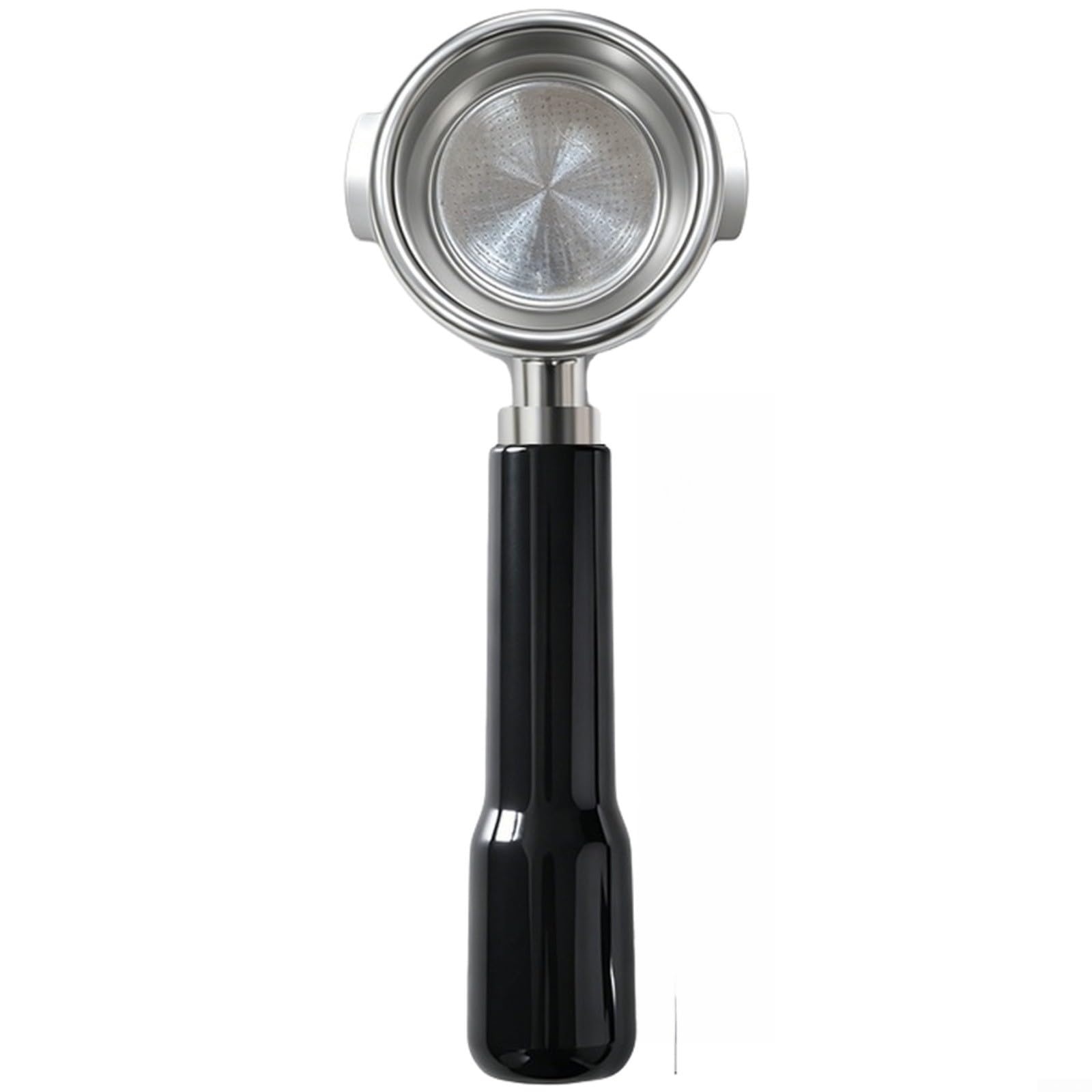 Portafiltro espresso, manico a doppia orecchio da 58 mm con cestello filtrante, accessorio per caffettiera in acciaio inossidabile 304, compatibile con modelli Petrus 3888 3992, nero (nero)