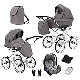 Der Schiebegriff passt sich Ihrer Größe an und nicht umgekehrt, das gesamte Gestell ist aus einer speziellen Legierung mit einem patentierten Klappmechanismus. Von der Geburt bis zum 4ten Lebensjahr wird dieser Kinderwagen zum treuen Begleiter.