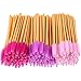 eBoot 300 Pieces Colored Disposable Mascara Wands Eyelash Eye Lash Brush Makeup Applicators Kit (Gold Handle, Multicolor Head)