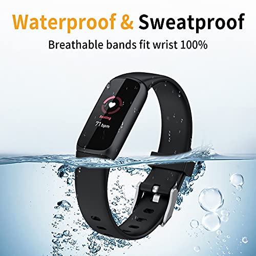 Ecsem Compatible With Fitbit Luxe Band Strap Adjustable Replacement Bands Waterproof Breathable Silicone Bracelet Sport Wristband Smartwatch Accessories For Women &Men,Large #TOP1