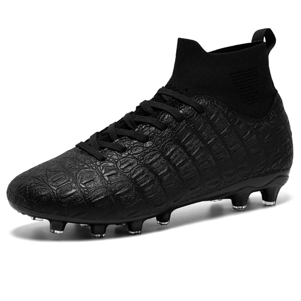 TSSTLMen’s Soccer Cleats Lightweight Football Cleats for Men Big Boys High-Performance Professional High-top Athletic Training Indoor Outdoor Turf Spikes AG/FG/SG Soccer Shoes