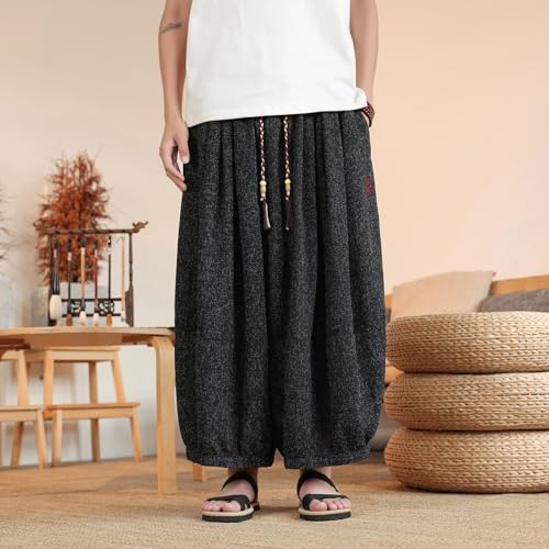 Summer Shorts Men's Japanese Loose Wide Leg Pants Casual Lightweight Trousers for Mens Streetwear3