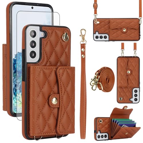 Étui portefeuille chic en cuir synthétique premium pour Samsung Galaxy S22+