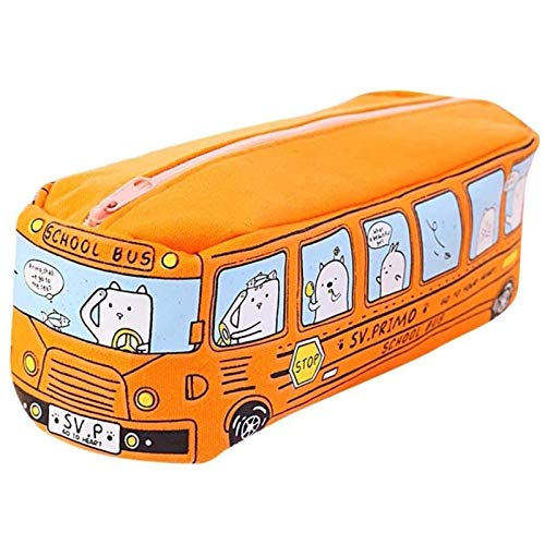 Estuche para Lápices Con Diseño de Autobús, Lienzo para Estudiantes
