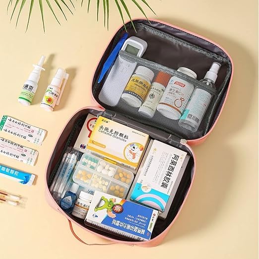 Divik Medicine Pouch First Aid Kit Storage Pouch First Aid Organizer Bag Medicine Organizer Pouch Bag (Empty) (1Pcs) 3