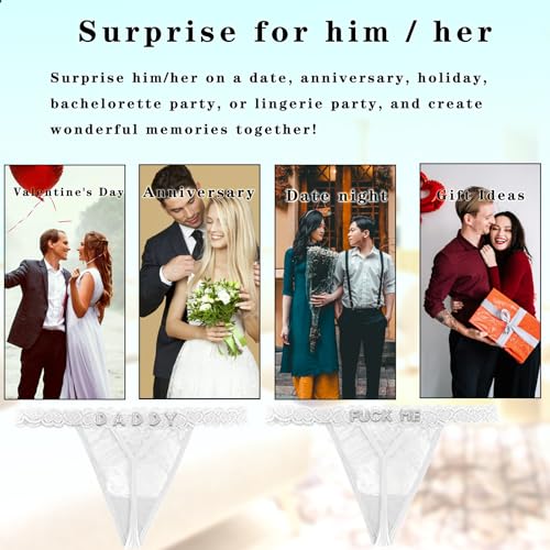Image of Women's Personalized Thongs with Funny Rhinestone Letters, Custom Name Underwear Panties for Couples