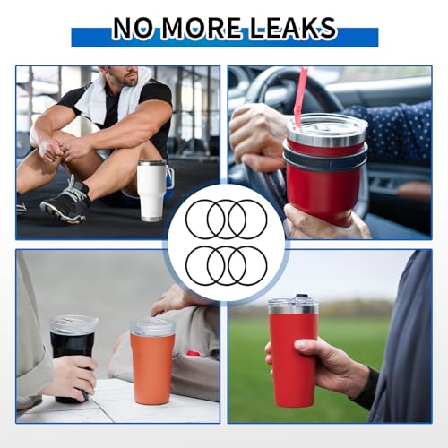 Image of Compatible with YETI Rubber Seal Replacement,6 Pack Leak-Proof O Ring Gasket Replacement Compatible with YETI 20 oz Tumbler,10 oz Lowball,10 /24 oz Mug,25 oz Straw Mug,Black.