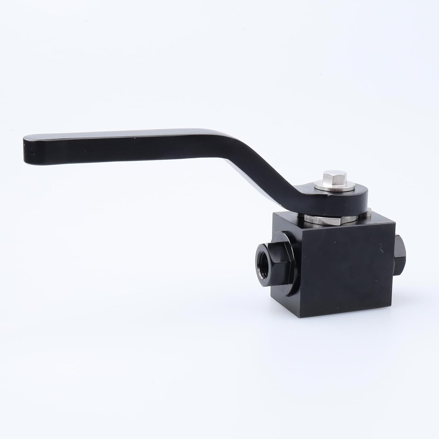1/8'' Billet Aluminium Brake Line Lock Shut Off Valve 1/8 NPT Fuel Flow Control Cut Off Valve, Black