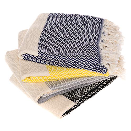 Turkish Towels Set of 4 Beach Towels Oversized 100% Cotton