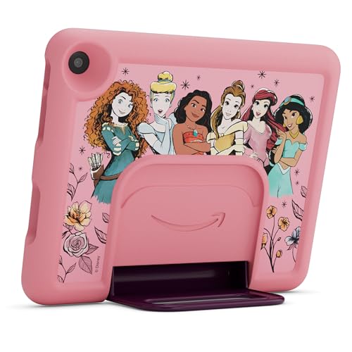 Image of Amazon Fire HD 8 Kids tablet (newest model), ages 3-7. With bright 8 inch HD screen. Includes ad-free and exclusive content, parental controls and 13-hr battery, 32GB, Disney Princess