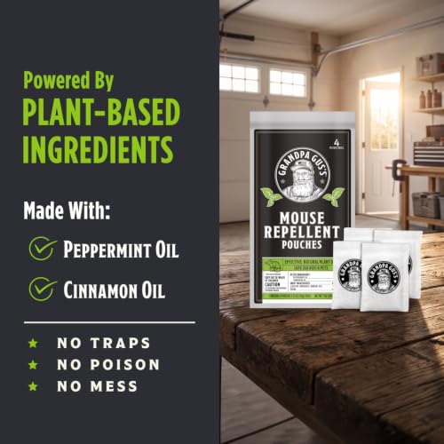 Image of Grandpa Gus's Mouse Repellent Pouches, Natural Peppermint Oil, 4 Pouches