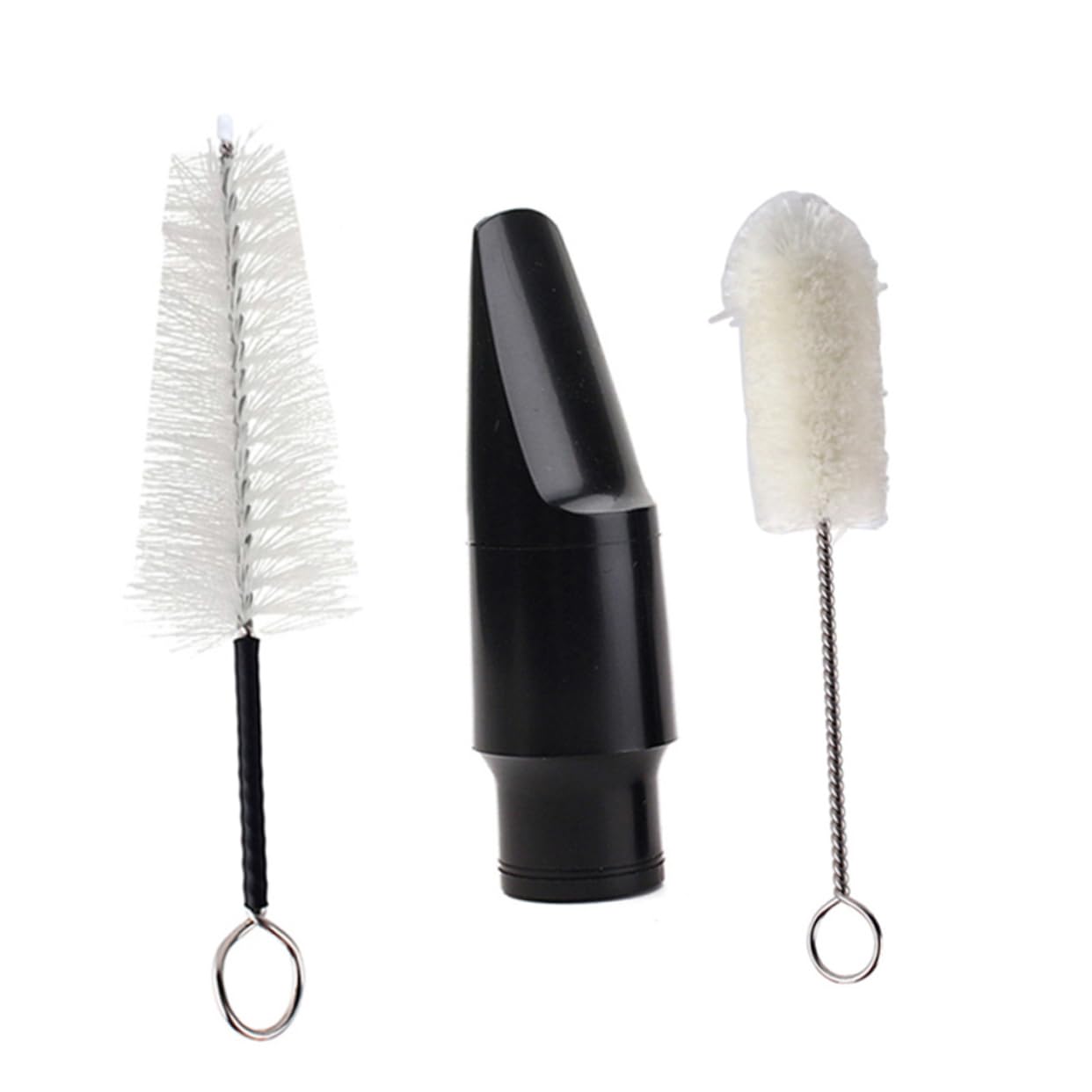 ibasenice 3pièces Mouthpiece Pour Saxophone Alto Avec Brosses De Nettoyage Accessoires Pour Instruments De Musique Blanc