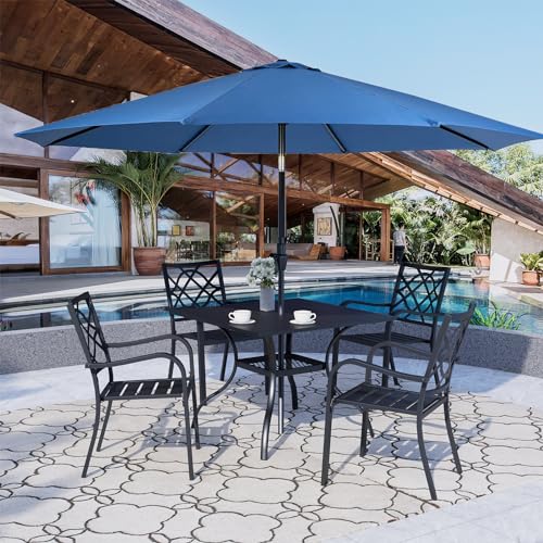 Oakcloud 7-Piece Patio Dining Set With Dark Blue Umbrella thumb #5