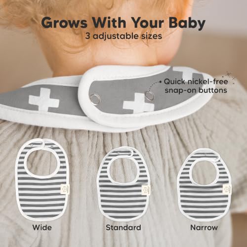 Image of KeaBabies 8-Pack Organic Baby Bibs for Drooling and Teething (Grayscape) | Soft Cotton Bibs for Baby Girl, Boy, Extra Absorbent, Easy to Clean & Put On, Toddler, Newborn, Infant 0-24 Months